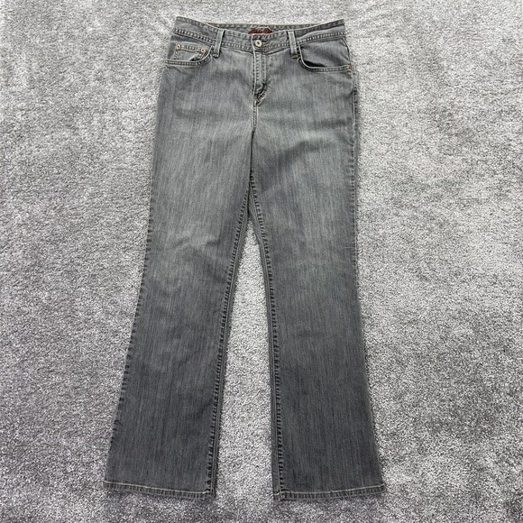 Eddie Bauer Jeans Womens 6 Reg Bootcut Natural Fit Gray Stretch Boot Denim 29x30 - Picture 1 of 16